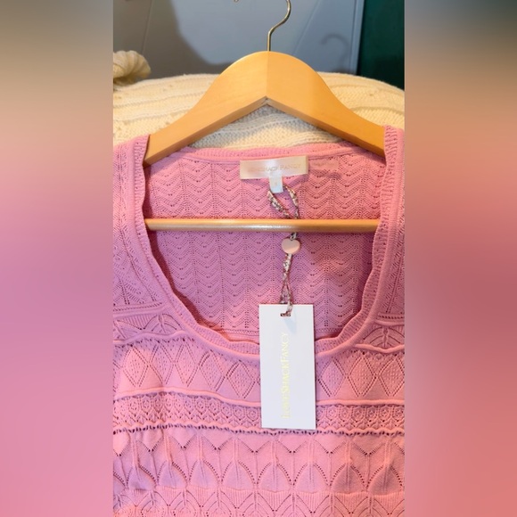 LOVESHACKFANCY Lavender Pointelle Knit Dress In Rose Clay, brand new with tags. - Picture 8 of 15